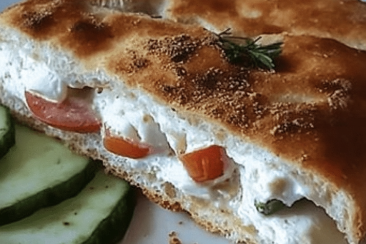 Heiße Schafskäse im Fladenbrot
