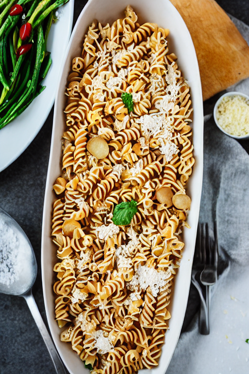 5-Ingredient Baked Rotini final dish beautifully presented and ready to serve