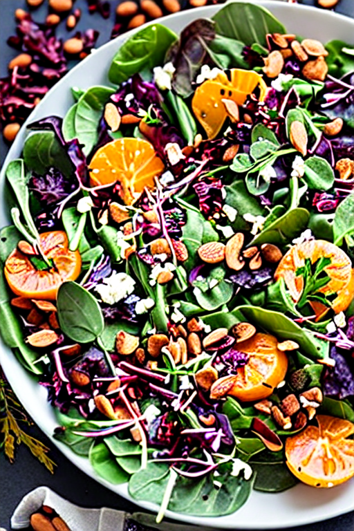 Autumn Salads final dish beautifully presented and ready to serve