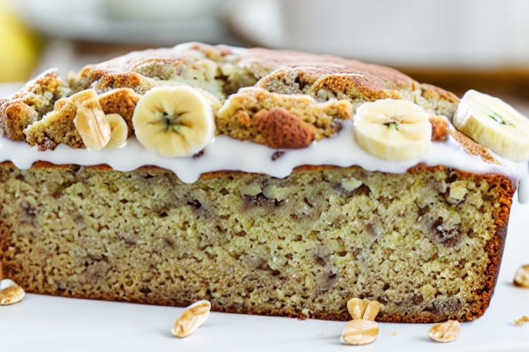 Banana Bread Cake final dish beautifully presented and ready to serve