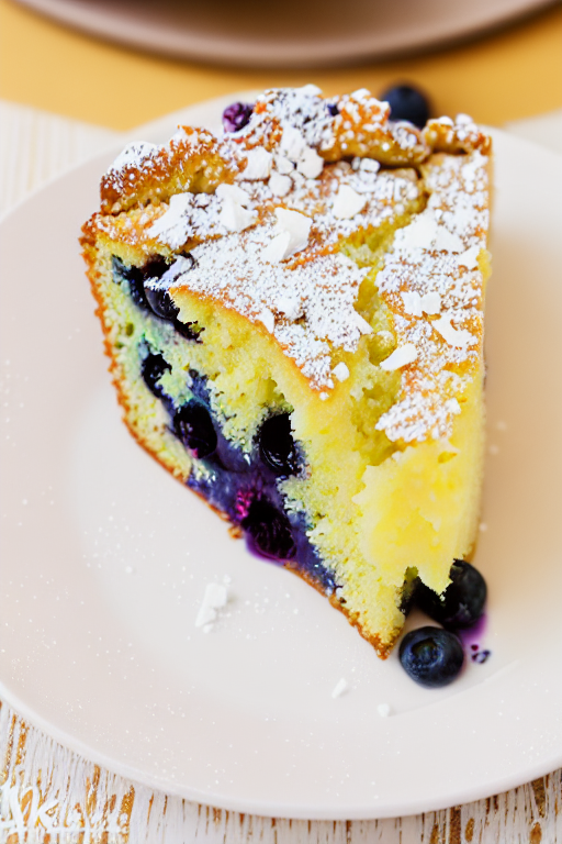 Blueberry Greek Yogurt Cake final dish beautifully presented and ready to serve