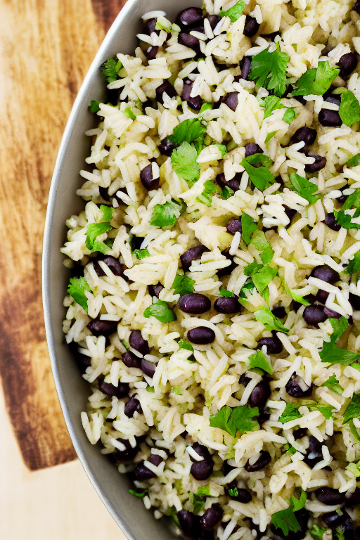 Cilantro Lime Black Bean Rice final dish beautifully presented and ready to serve