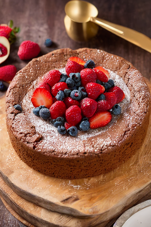 Flourless Chocolate Cake final dish beautifully presented and ready to serve