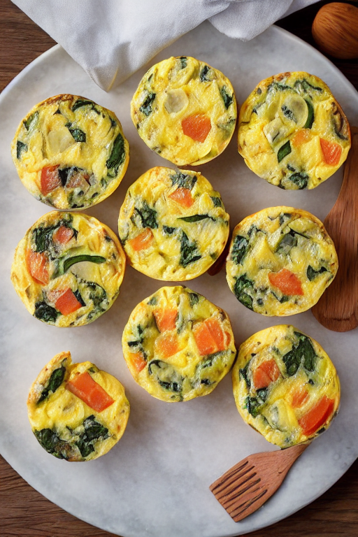 Frittata Egg Muffins slice on plate showing perfect texture and swirl pattern