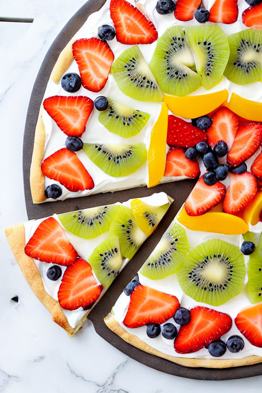 Fruit Pizza Recipe final dish beautifully presented and ready to serve