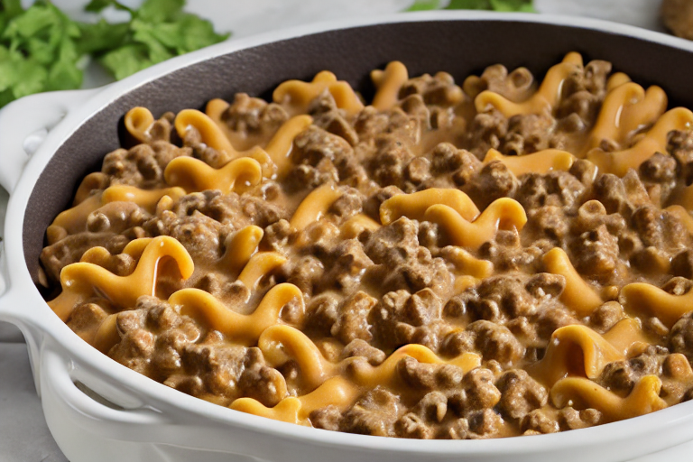 Homemade Hamburger Helper ingredients organized and measured on kitchen counter