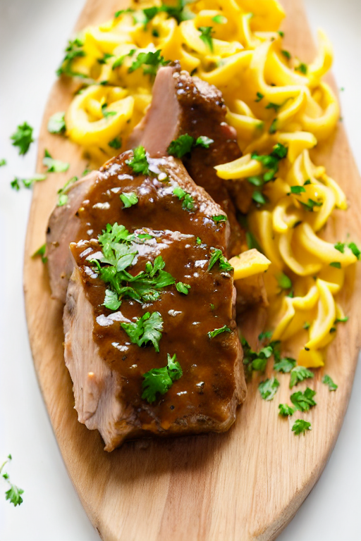 Instant Pot Pork Chops final dish beautifully presented and ready to serve