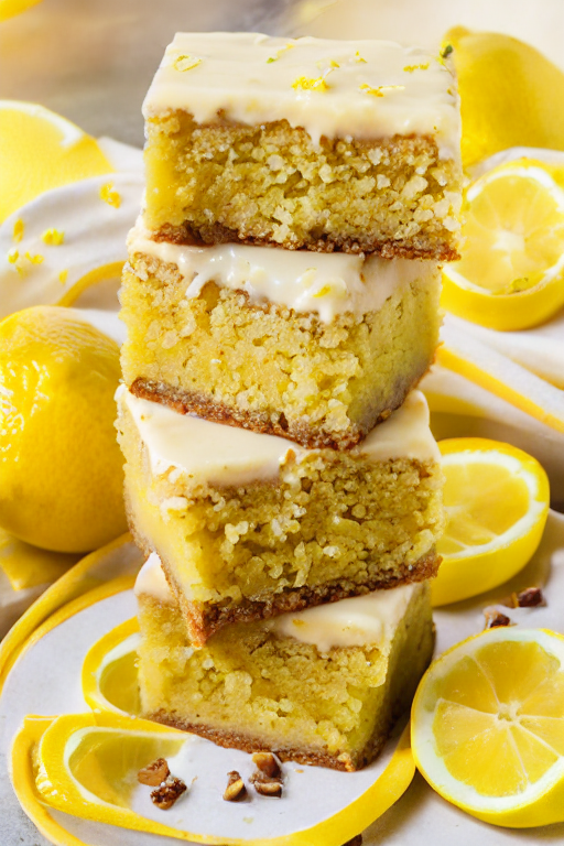 Lemon Brownies final dish beautifully presented and ready to serve