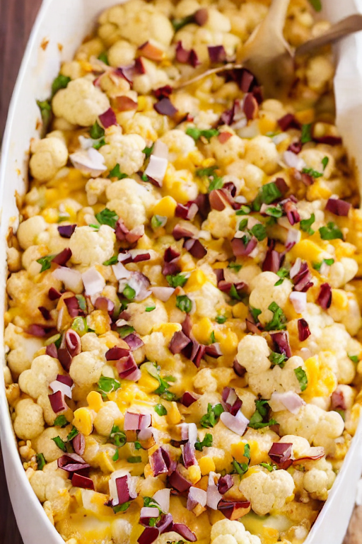 Loaded Cauliflower Casserole Recipe final dish beautifully presented and ready to serve