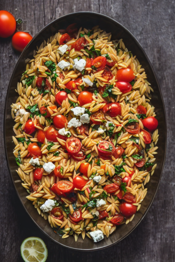 Orzo with Tomatoes Feta