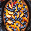 Peach Blueberry Skillet Cake