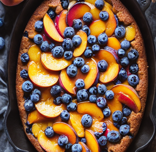 Peach Blueberry Skillet Cake