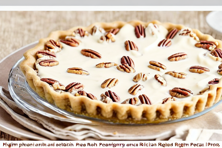 Pecan Cream Pie slice on plate showing perfect texture and swirl pattern