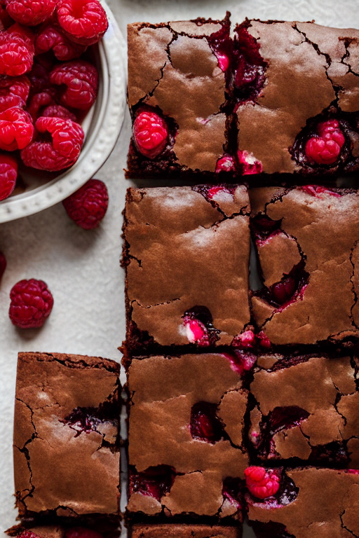 Raspberry Brownies slice on plate showing perfect texture and swirl pattern