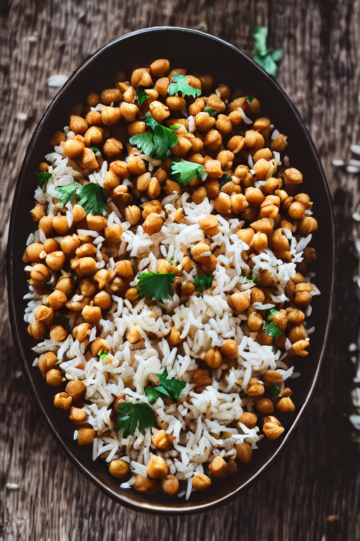 Rice with Chickpeas Recipe final dish beautifully presented and ready to serve