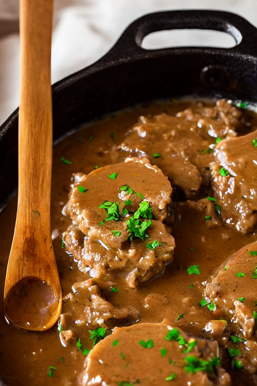 Salisbury Steak Recipe slice on plate showing perfect texture and swirl pattern