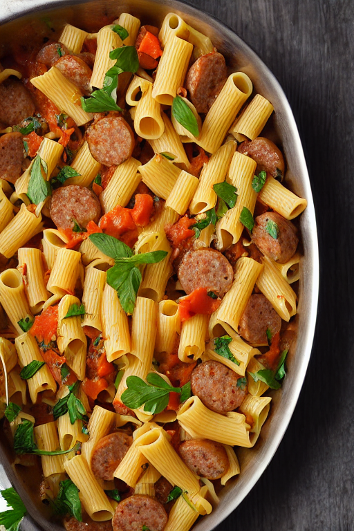 Sausage Rigatoni Recipe final dish beautifully presented and ready to serve