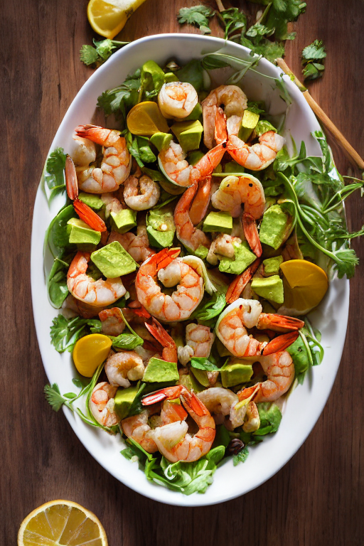 Shrimp Avocado Salad final dish beautifully presented and ready to serve