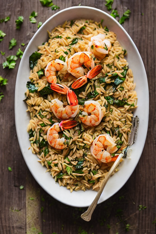 Shrimp Orzo Recipe final dish beautifully presented and ready to serve