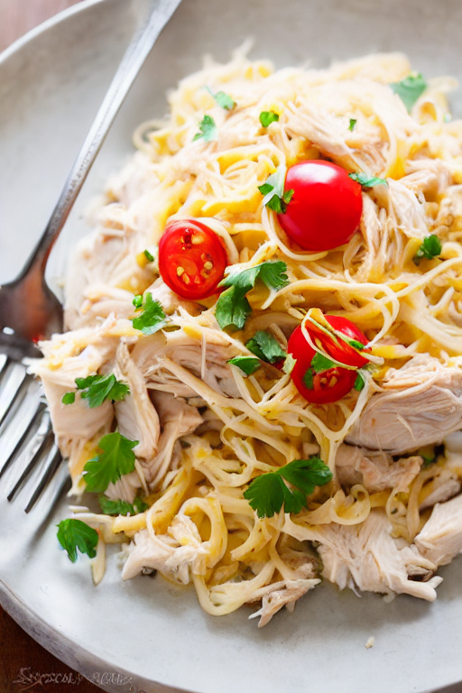 Slow Cooker Chicken final dish beautifully presented and ready to serve