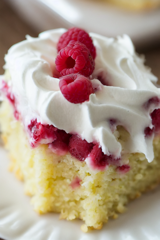 Vanilla Raspberry Sheet Cake final dish beautifully presented and ready to serve