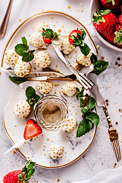White Chocolate Covered Strawberries final dish beautifully presented and ready to serve