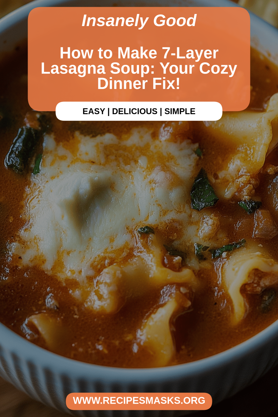 7-Layer Lasagna Soup final dish beautifully presented and ready to serve