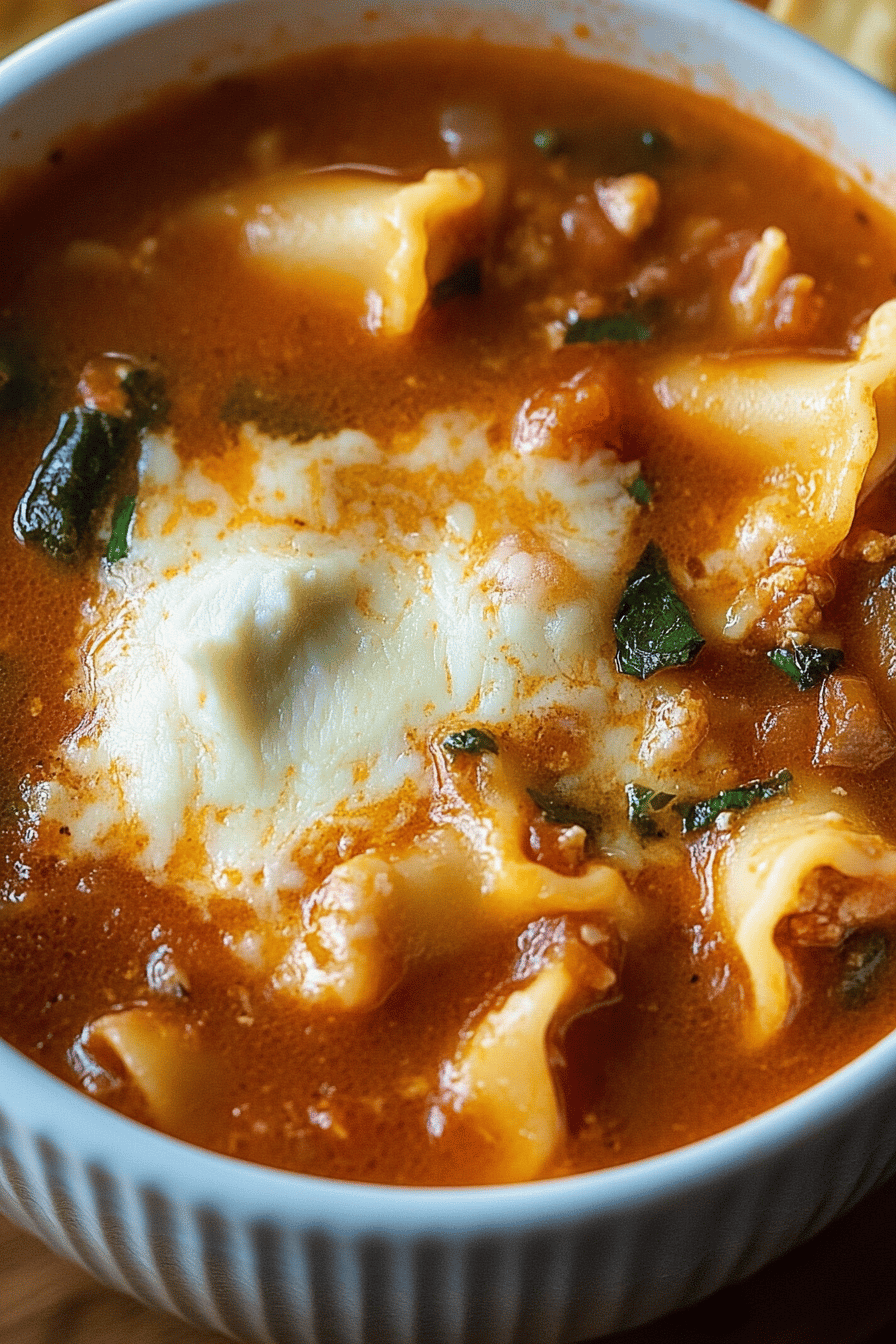 7-Layer Lasagna Soup ingredients organized and measured on kitchen counter