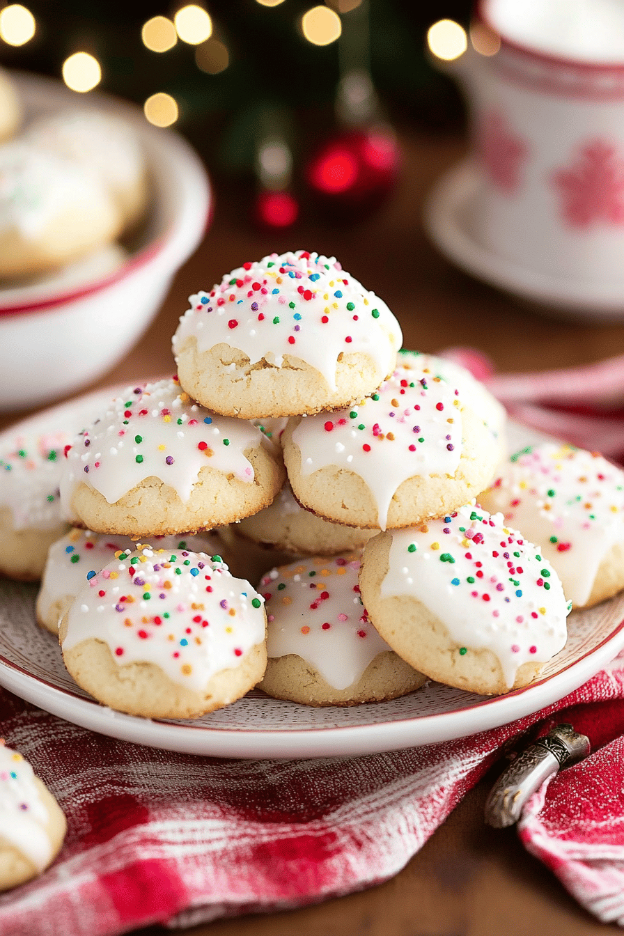 Anisette cookies slice on plate showing perfect texture and swirl pattern