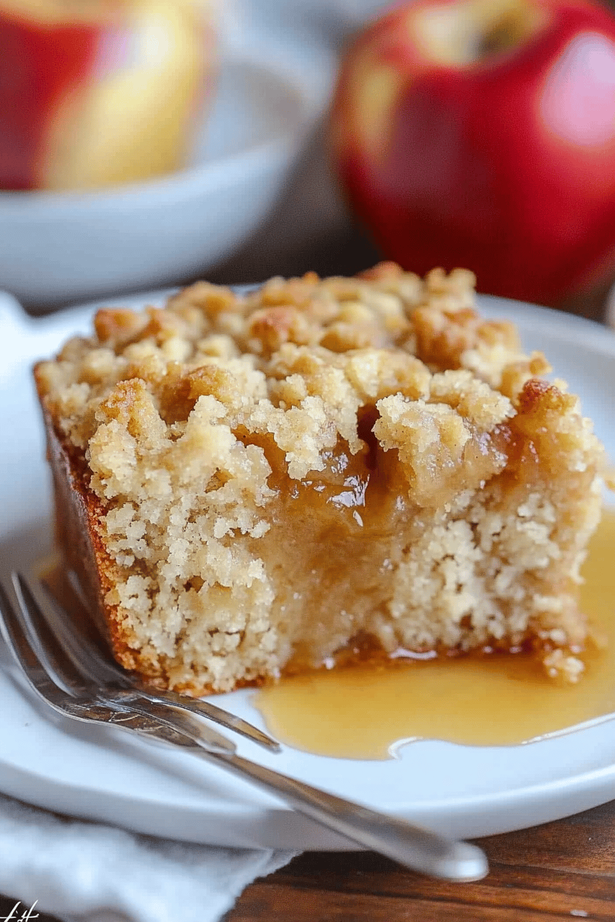 Apple crumb cake ingredients organized and measured on kitchen counter