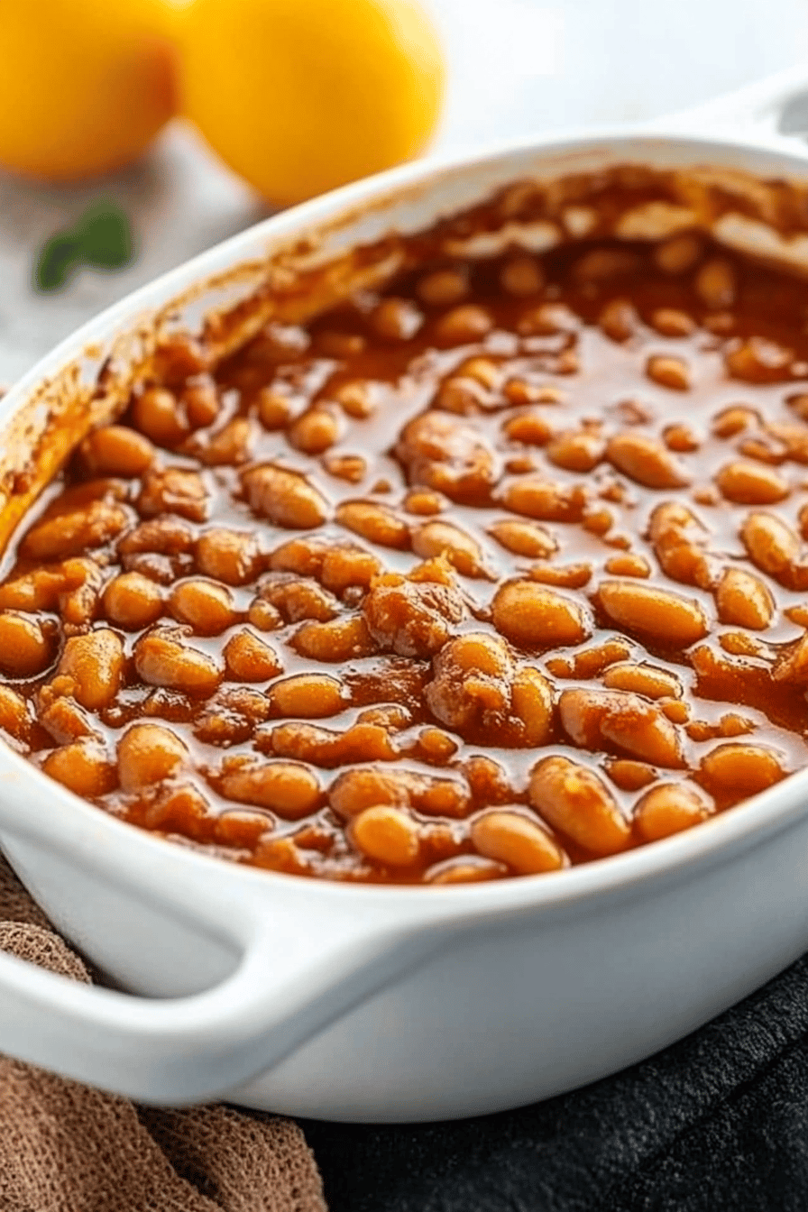 Baked Beans Recipe ingredients organized and measured on kitchen counter