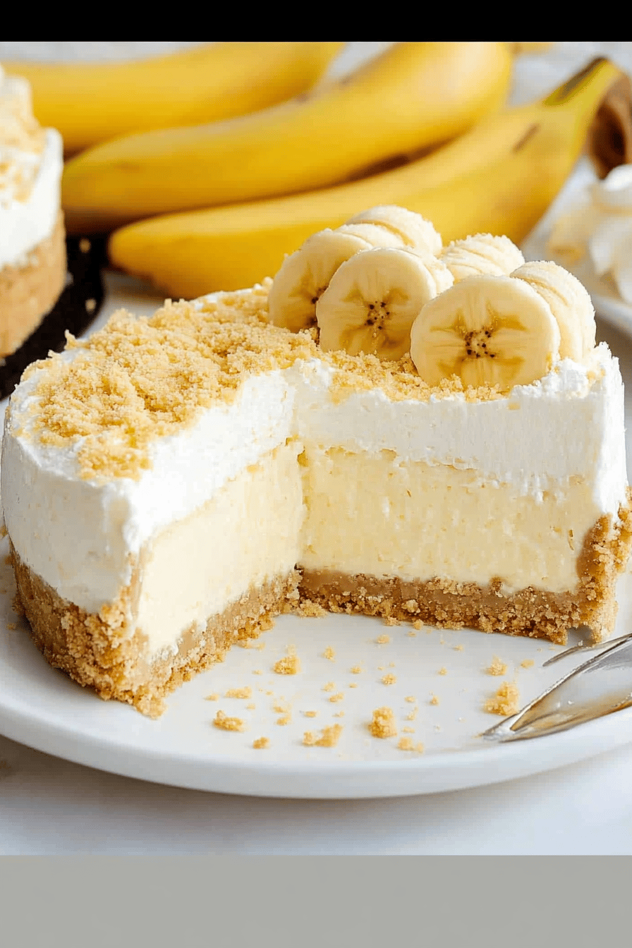 Banana cream cheesecake ingredients organized and measured on kitchen counter