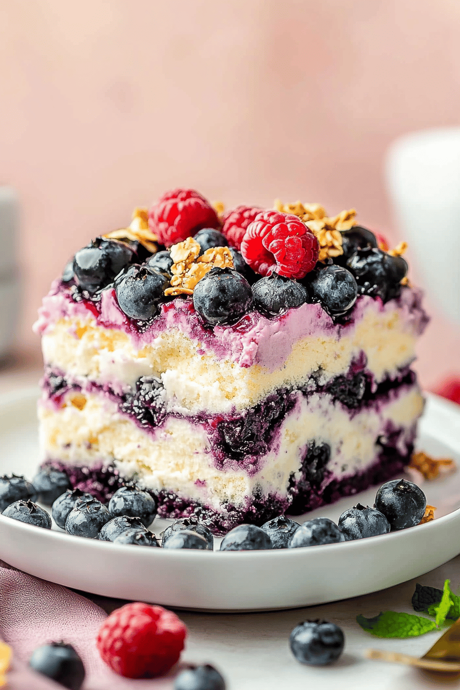 Blueberry cake ingredients organized and measured on kitchen counter