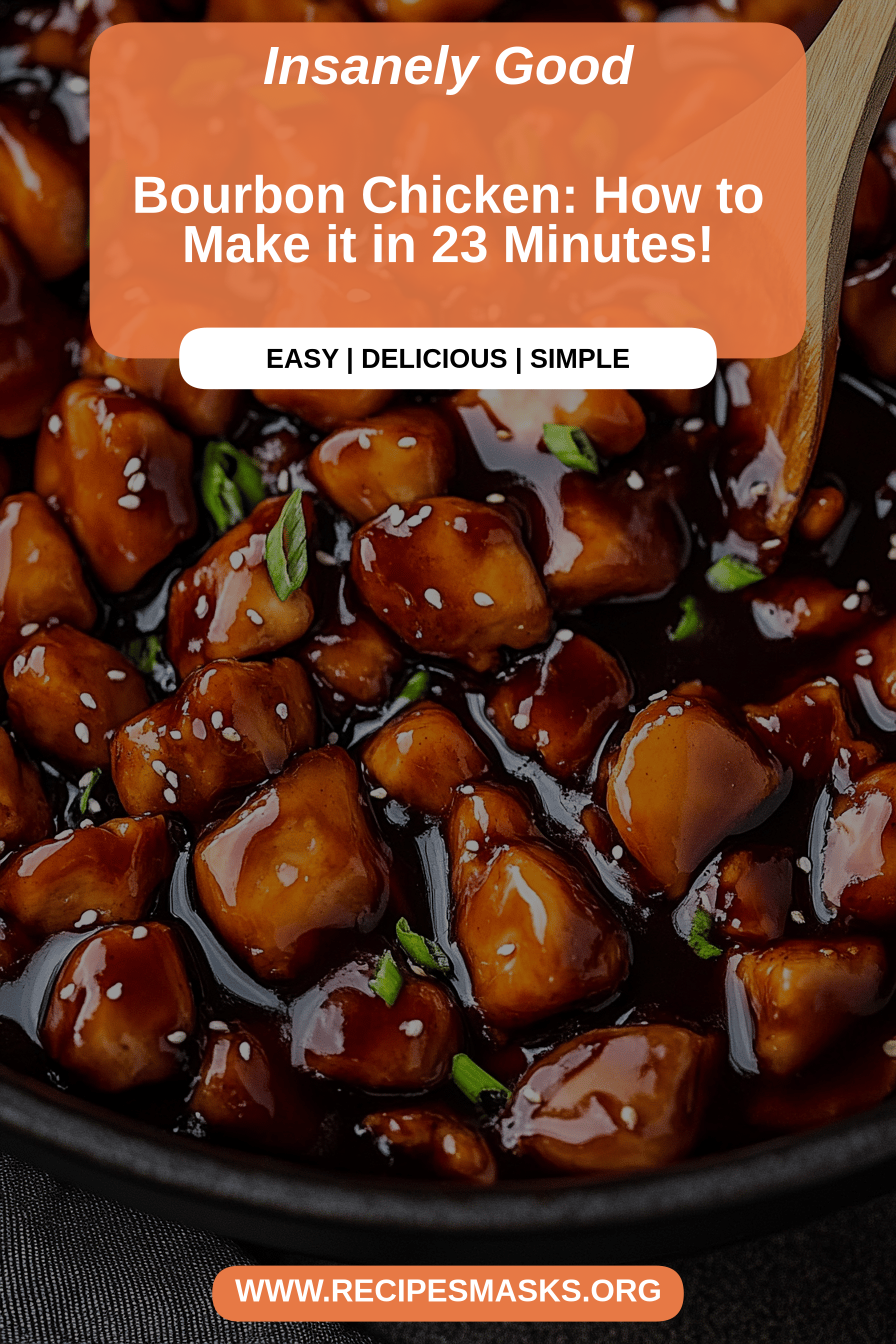 Bourbon chicken final dish beautifully presented and ready to serve