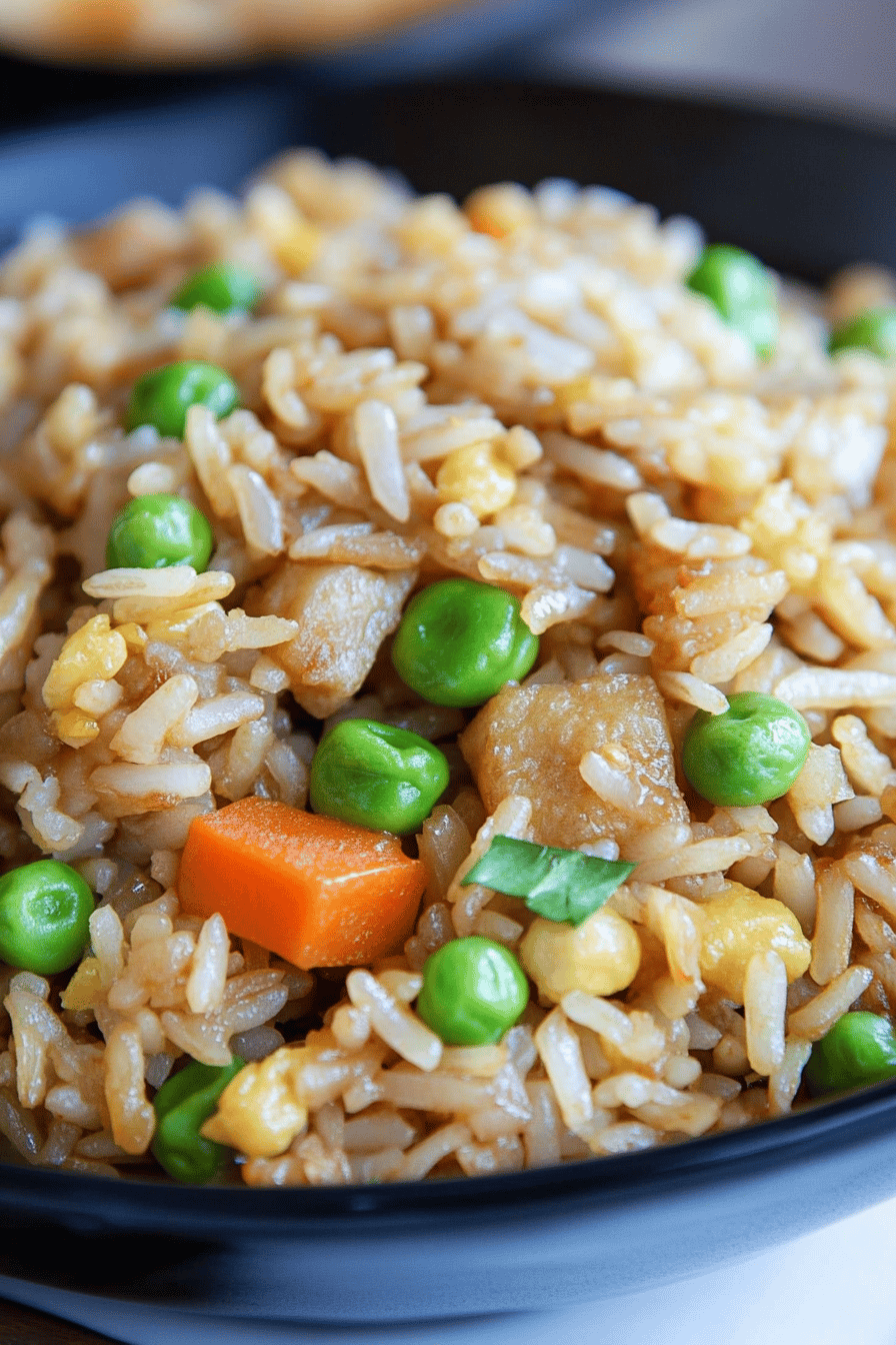 Brown Fried Rice ingredients organized and measured on kitchen counter