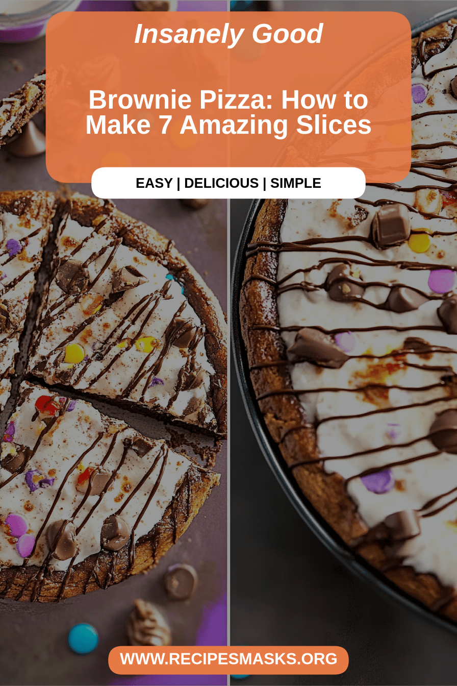 Brownie pizza final dish beautifully presented and ready to serve