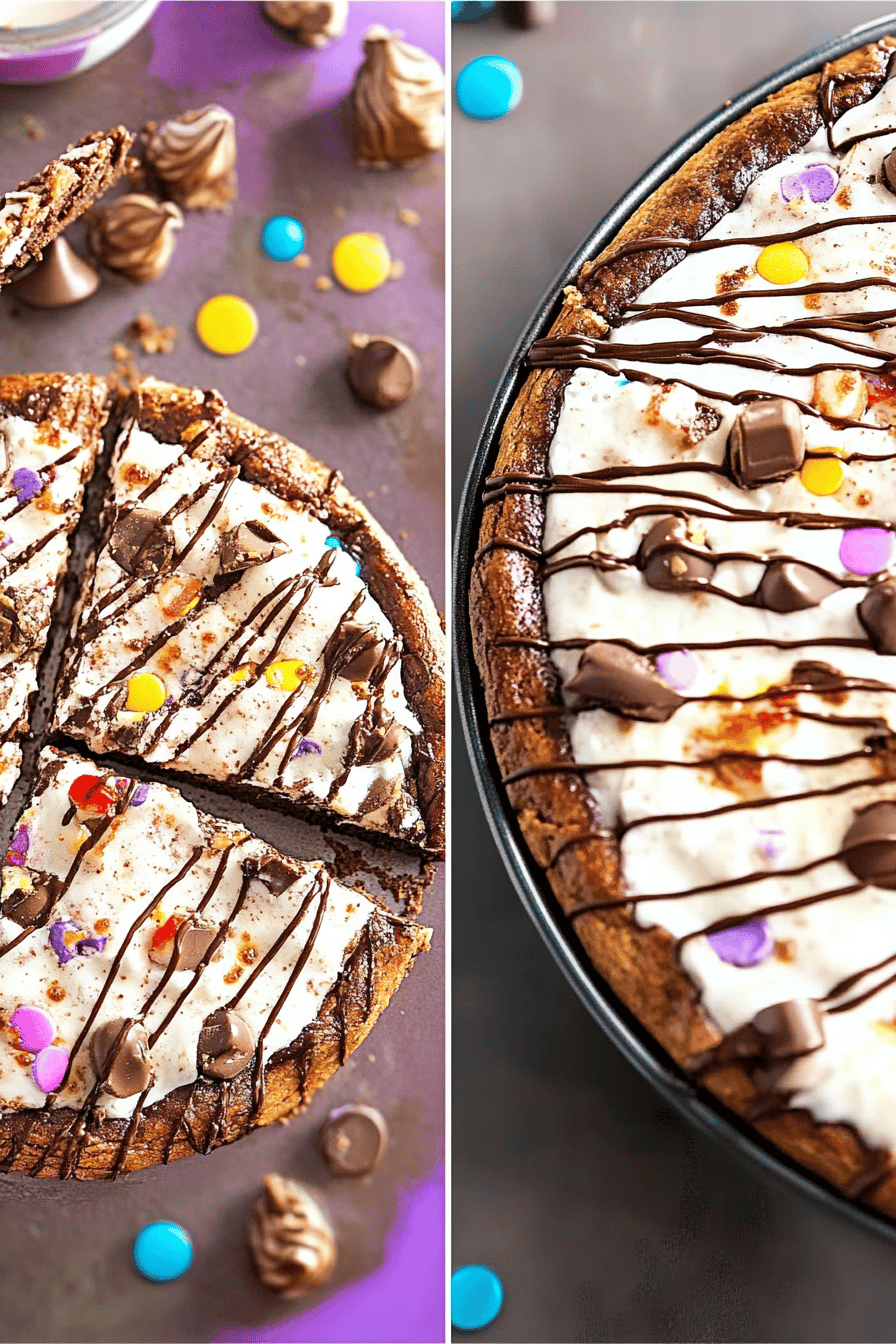 Brownie pizza ingredients organized and measured on kitchen counter