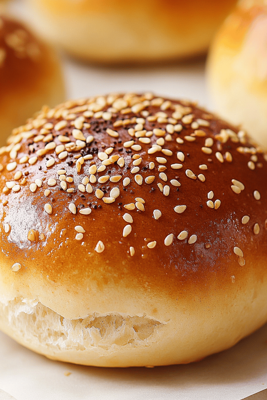 Burger Buns slice on plate showing perfect texture and swirl pattern