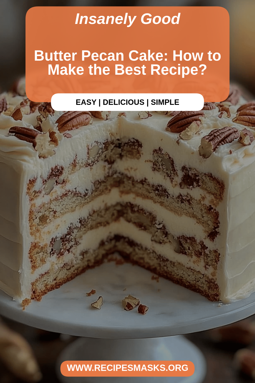 Butter Pecan Cake final dish beautifully presented and ready to serve