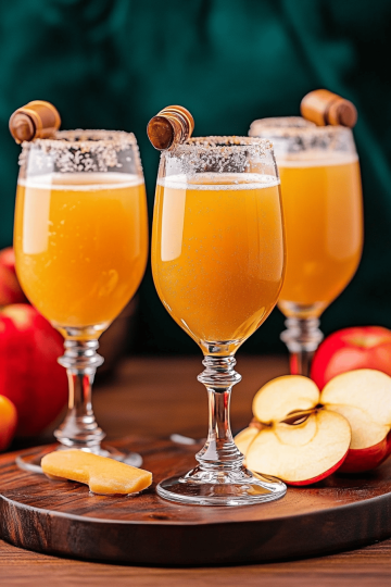 Caramel apple cider mimosas