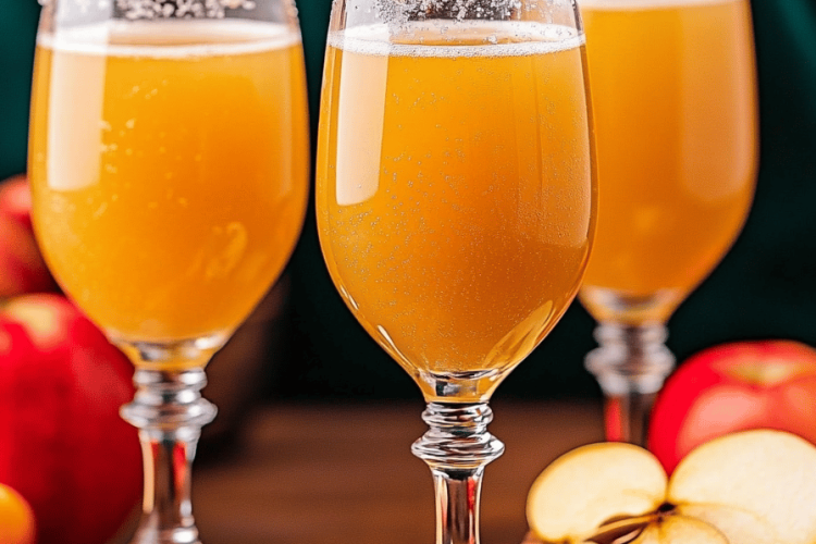 Caramel apple cider mimosas