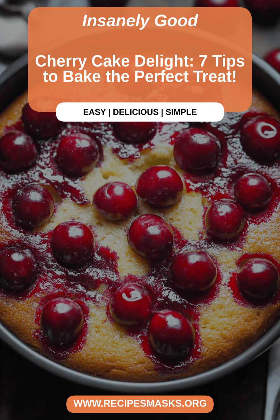 Cherry Cake Recipe final dish beautifully presented and ready to serve
