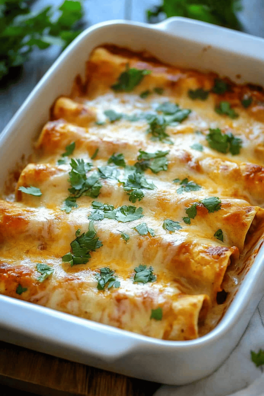 Chicken Enchiladas ingredients organized and measured on kitchen counter
