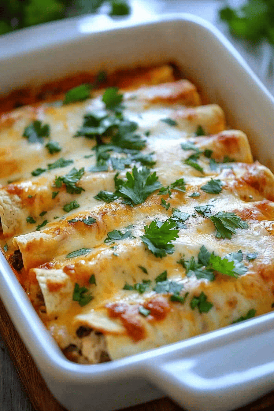 Chicken Enchiladas slice on plate showing perfect texture and swirl pattern