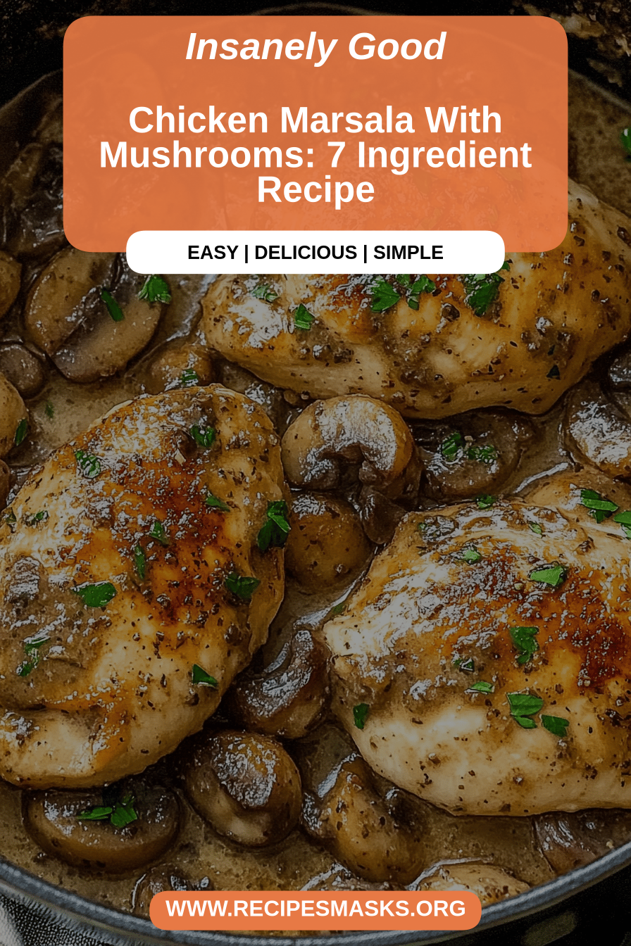 Chicken Marsala final dish beautifully presented and ready to serve