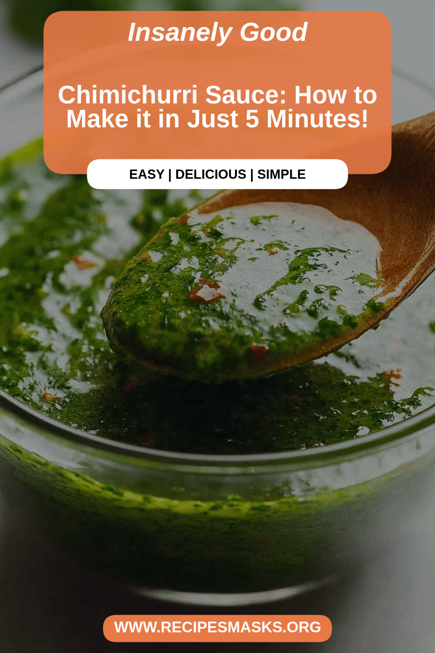 Chimichurri sauce final dish beautifully presented and ready to serve