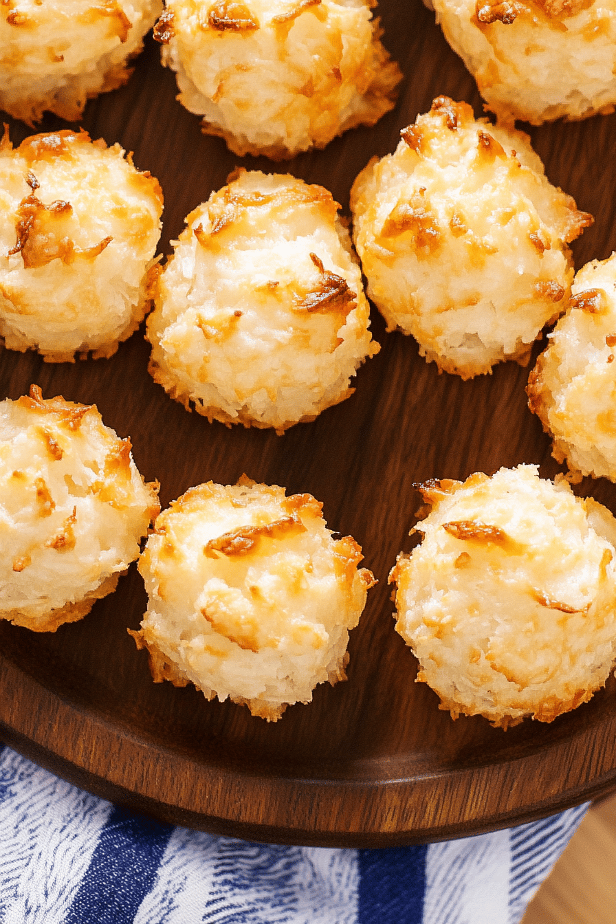 Coconut macaroons ingredients organized and measured on kitchen counter