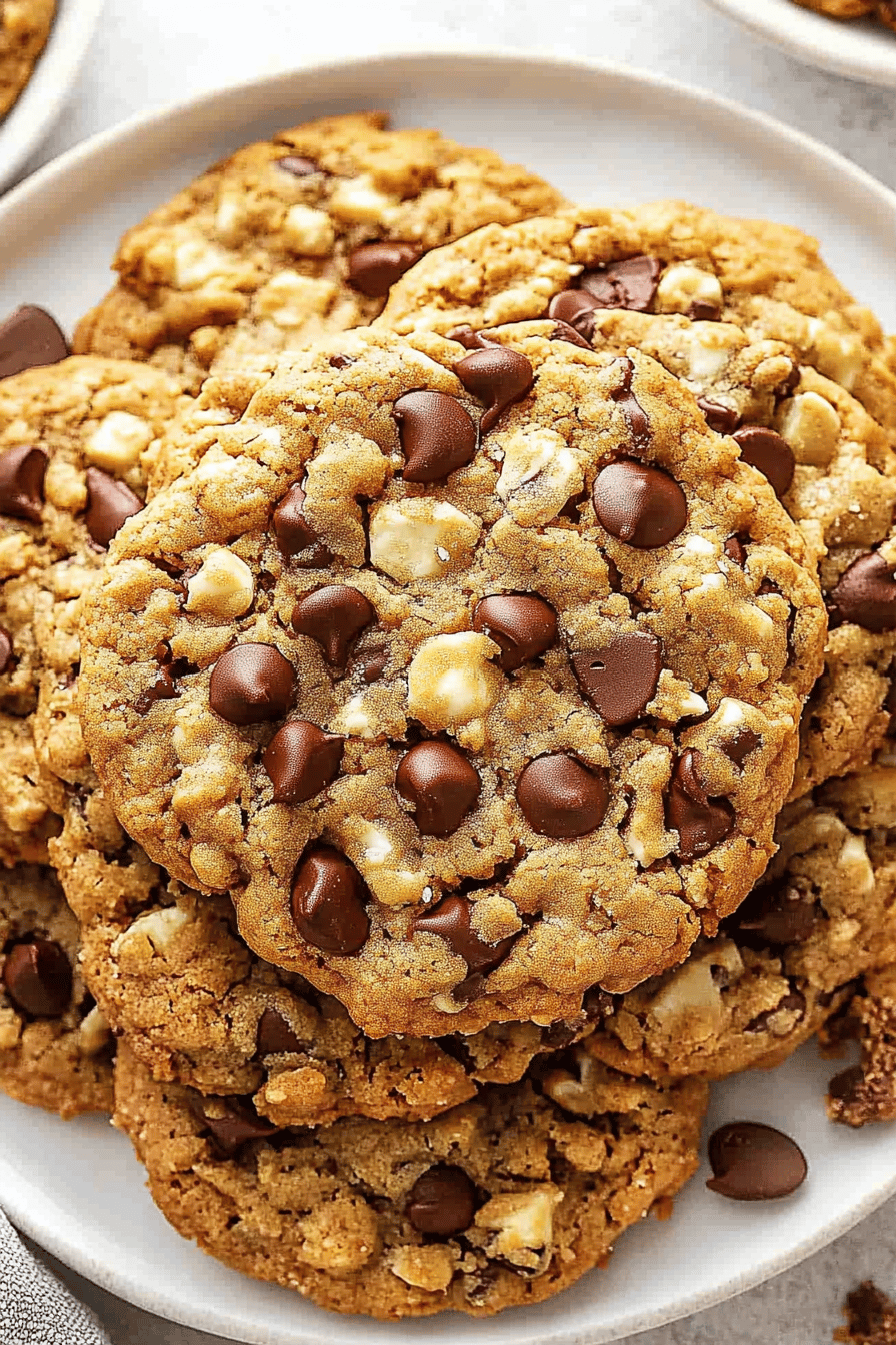 Cowboy cookies ingredients organized and measured on kitchen counter