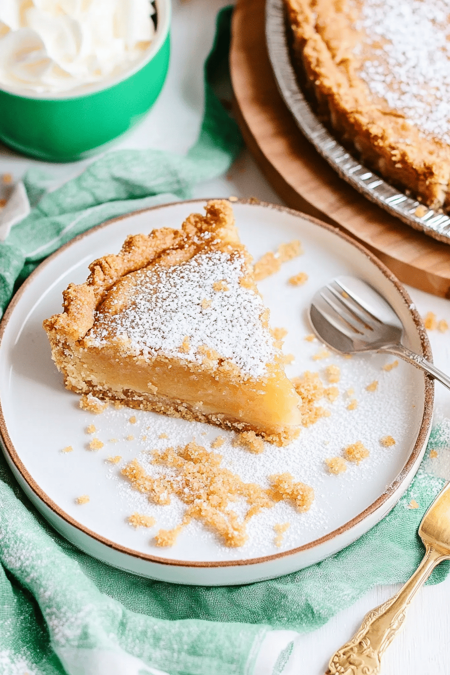 Crack Pie slice on plate showing perfect texture and swirl pattern