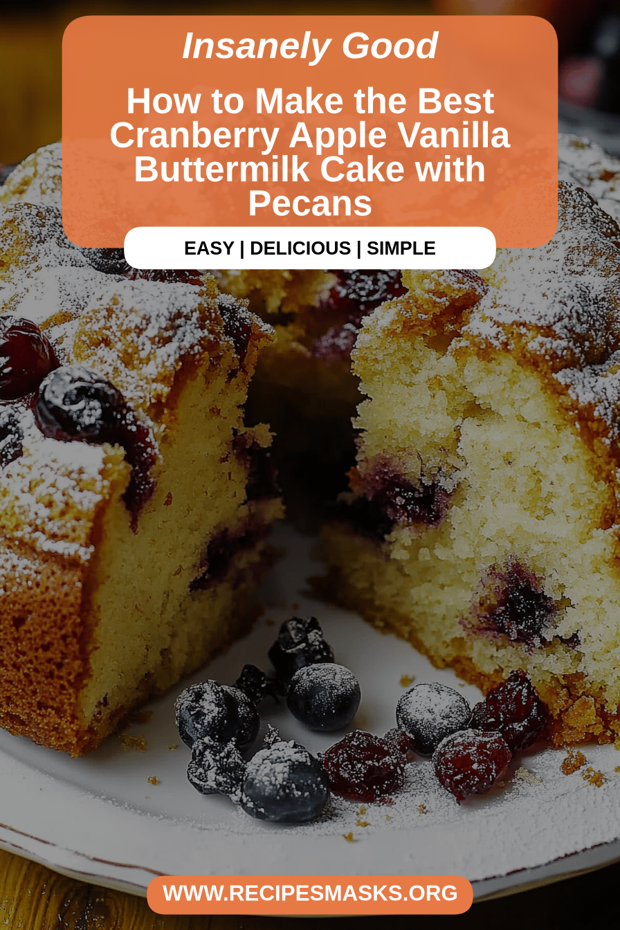 Cranberry Apple Buttermilk Cake final dish beautifully presented and ready to serve